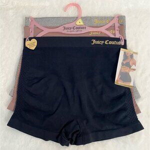 Juicy Couture Shapewear Seemless Shaping 3 Piece Panty Shorts NWT Size Large